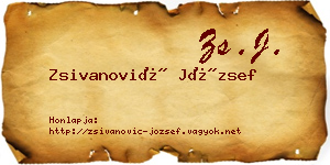 Zsivanović József névjegykártya